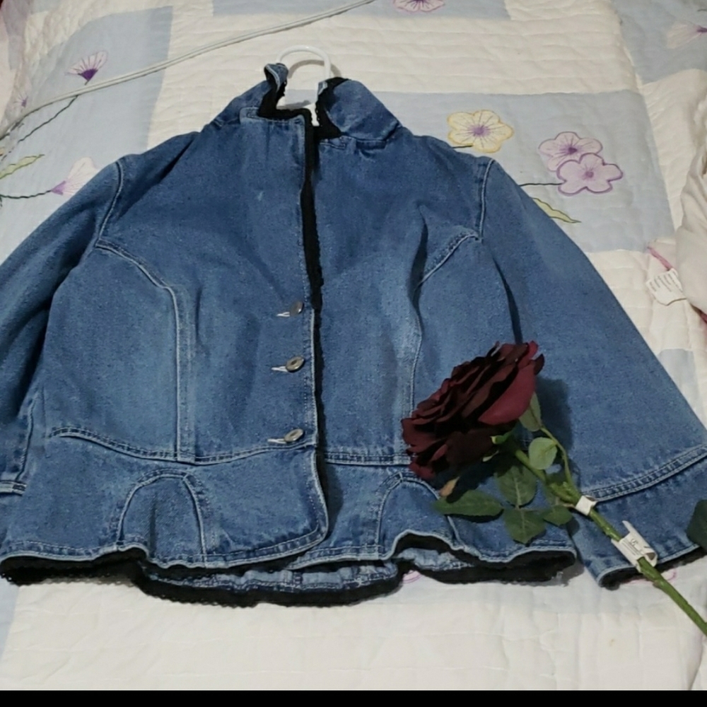 JEANOLOGY JEAN WOMEN'S BLUE JACKET SIZE4.
